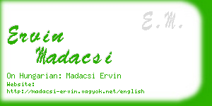 ervin madacsi business card